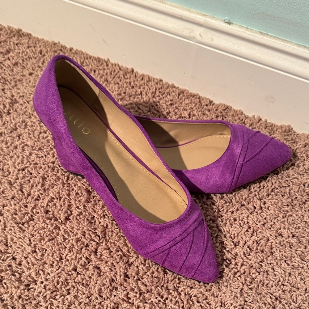 Ollio Women's Vibrant Purple Flats